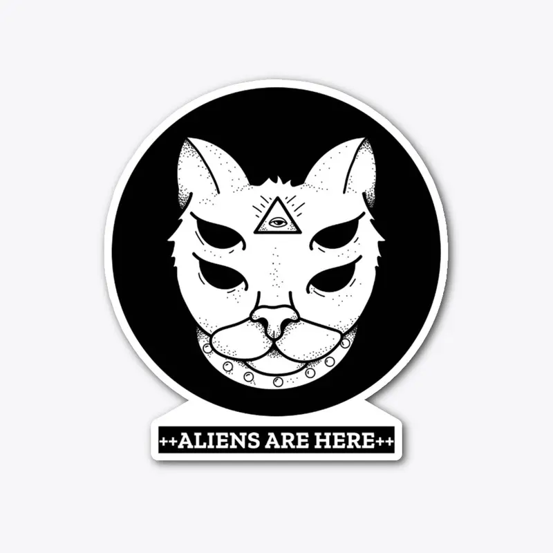 Aliens Are Here Occult Cat